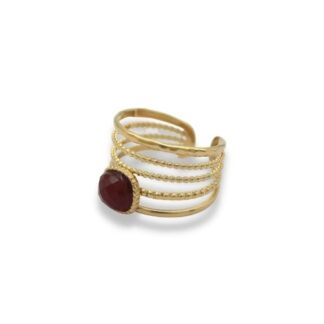 Statement Ring - Wikkelring met steen - Statement Ring Adjustable - Grote Statement Ring - Statement Ring Goud