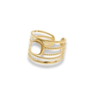 Statement Ring - Wikkelring met steen - Statement Ring Adjustable - Grote Statement Ring - Statement Ring Goud