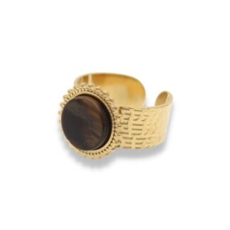 Statement Ring - Grote Steen Ring - Statement Ring Adjustable - Grote Statement Ring - Statement Ring Goud