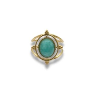 Statement Ring - Grote Steen Ring - Statement Ring Adjustable - Grote Statement Ring - Statement Ring Goud