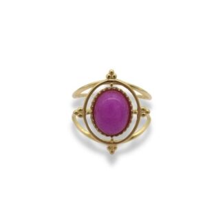 Statement Ring - Grote Steen Ring - Statement Ring Adjustable - Grote Statement Ring - Statement Ring Goud