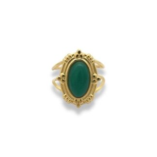Statement Ring - Grote Steen Ring - Statement Ring Adjustable - Grote Statement Ring - Statement Ring Goud